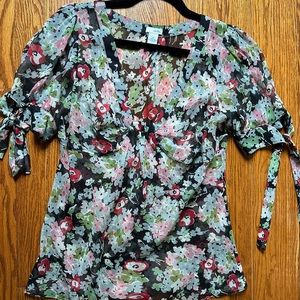 Anthropologie Odille silk chiffon Blouse Size 10